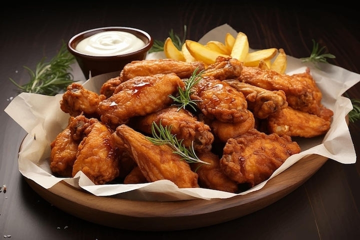 картофель по деревенски+крылышки