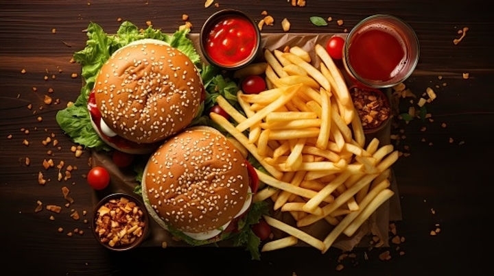 2 бургера+картофель фри