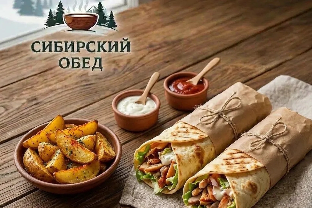 2 шаурмы+картофель по деревенски