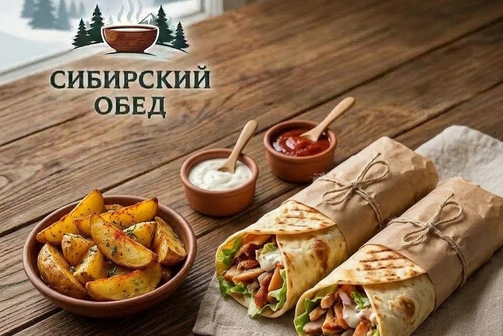 2 шаурмы+картофель по деревенски